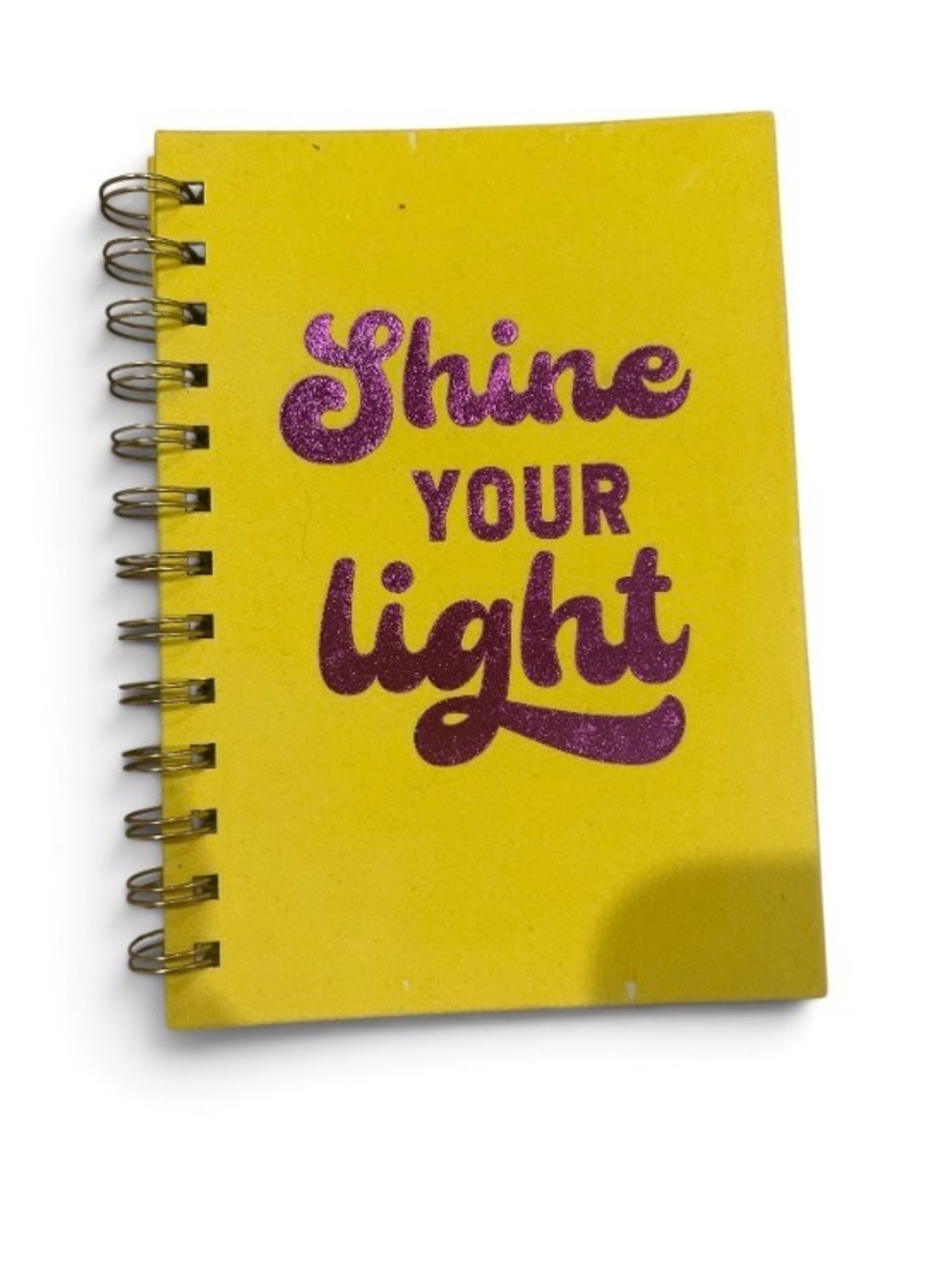 Spiral Journal Notebook - Yellow "Shine Your Light"